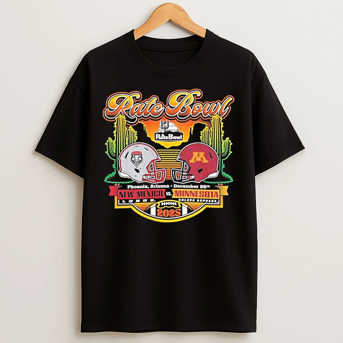 Classic Mexico Lobos Vs Minnesota Golden Gophers 2025 Rate Bowl Horizon Matchup T Shirts