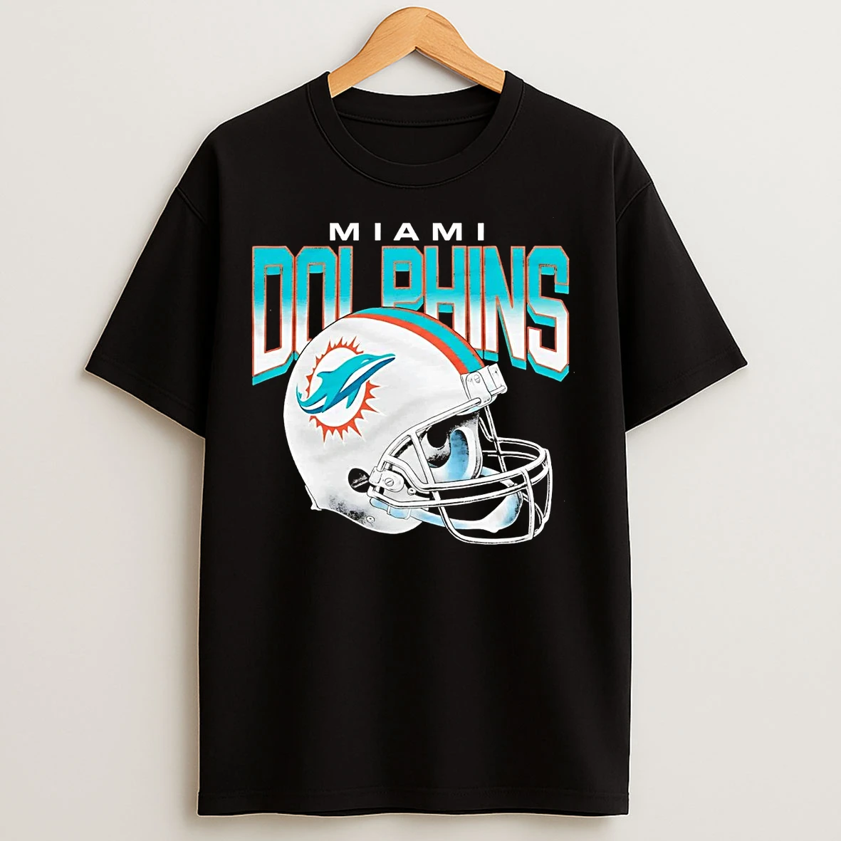 Classic Miami Dolphins Gradient Helmet T Shirts