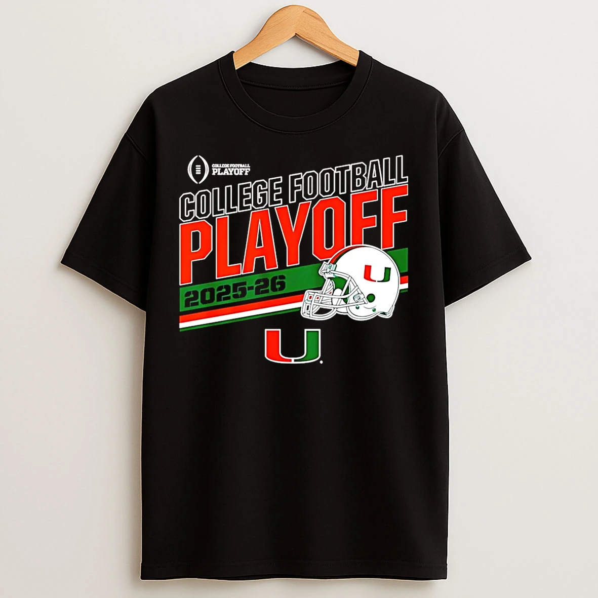 Classic Miami Football 2025 26 Cfp Stripe T Shirts