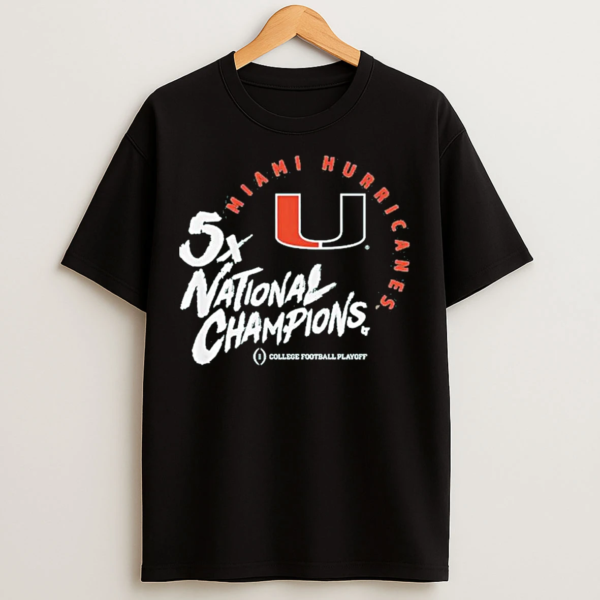 Classic Miami Football 2025 Cfp Five Time National Champions T Shirts