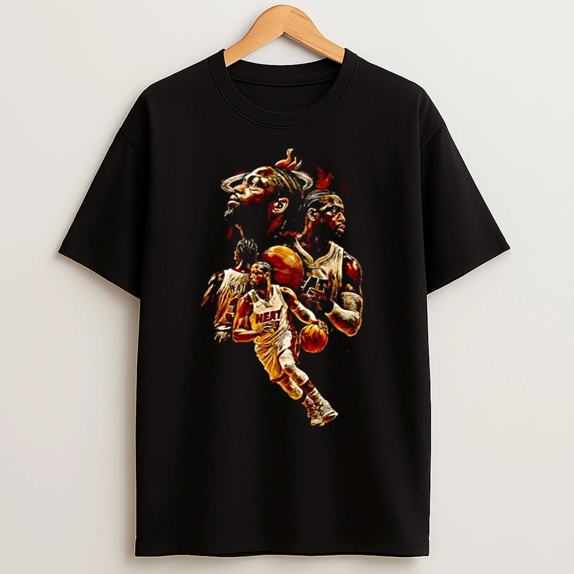 Classic Miami Heat Camiseta Wade Classic Stylish Retro T Shirts