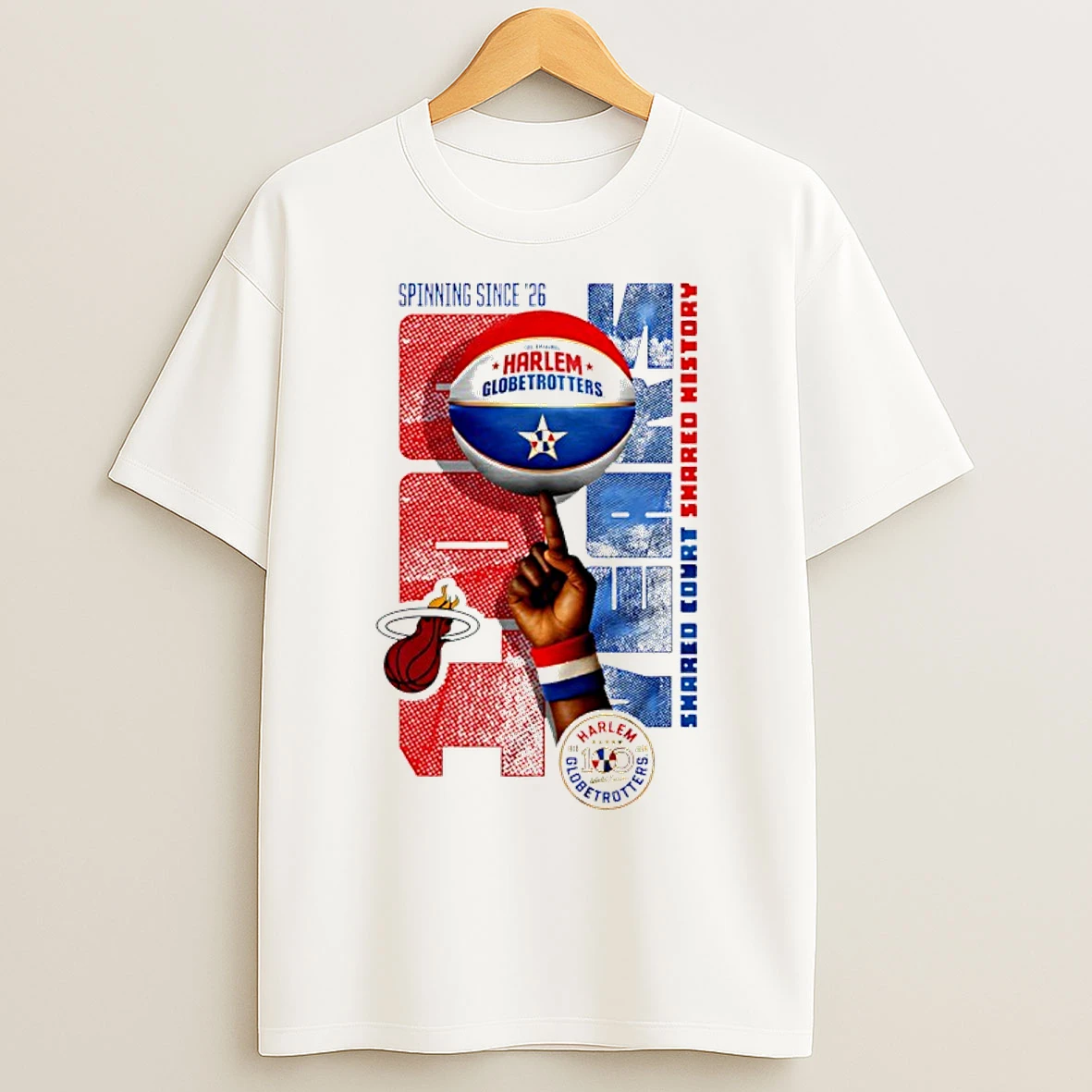 Classic Miami Heat X Harlem Globetrotters Spinning Since 26 T Shirts