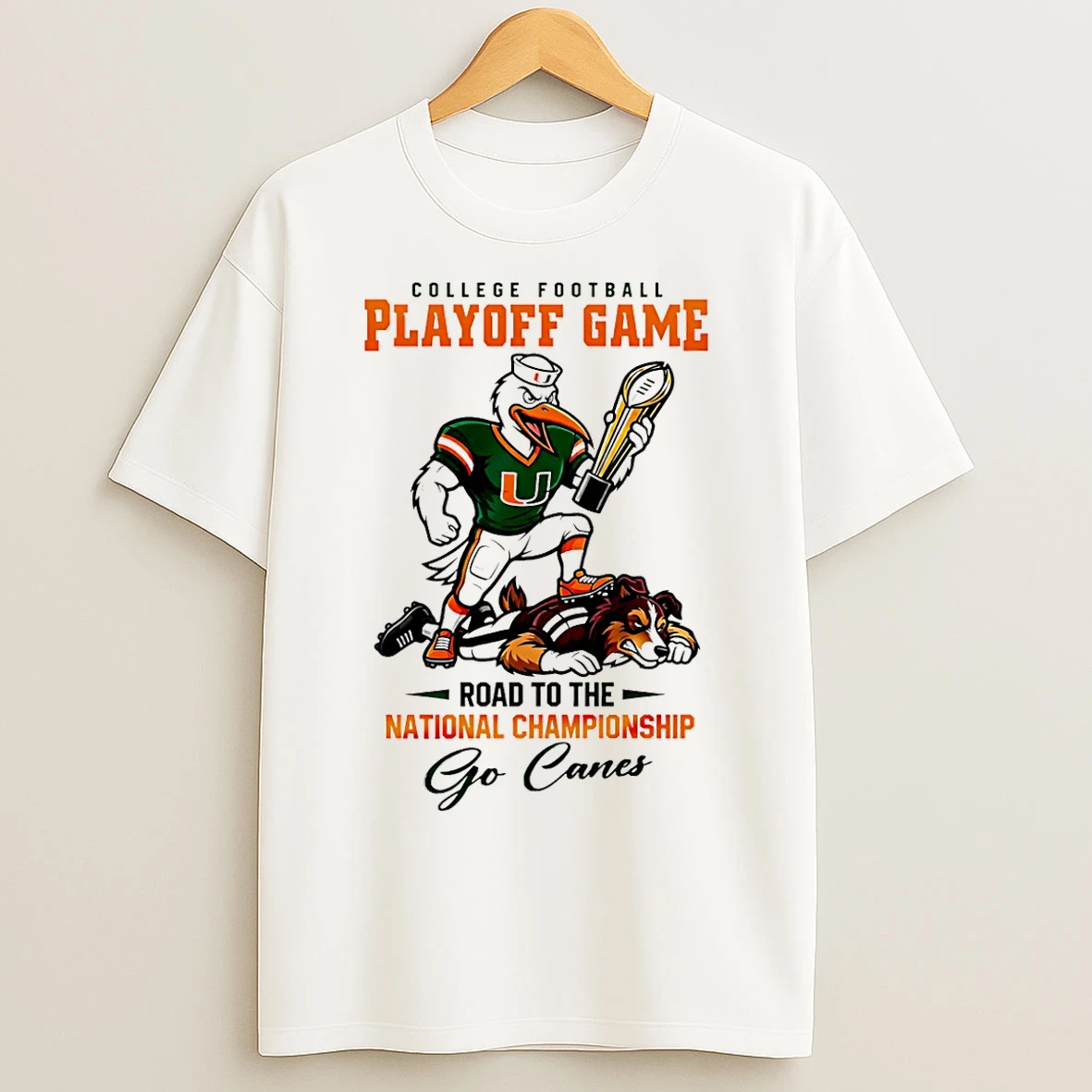 Classic Miami Hurricanes 2025 26 Cfp Road To The National Championship Go Canes Mascot T Shirts