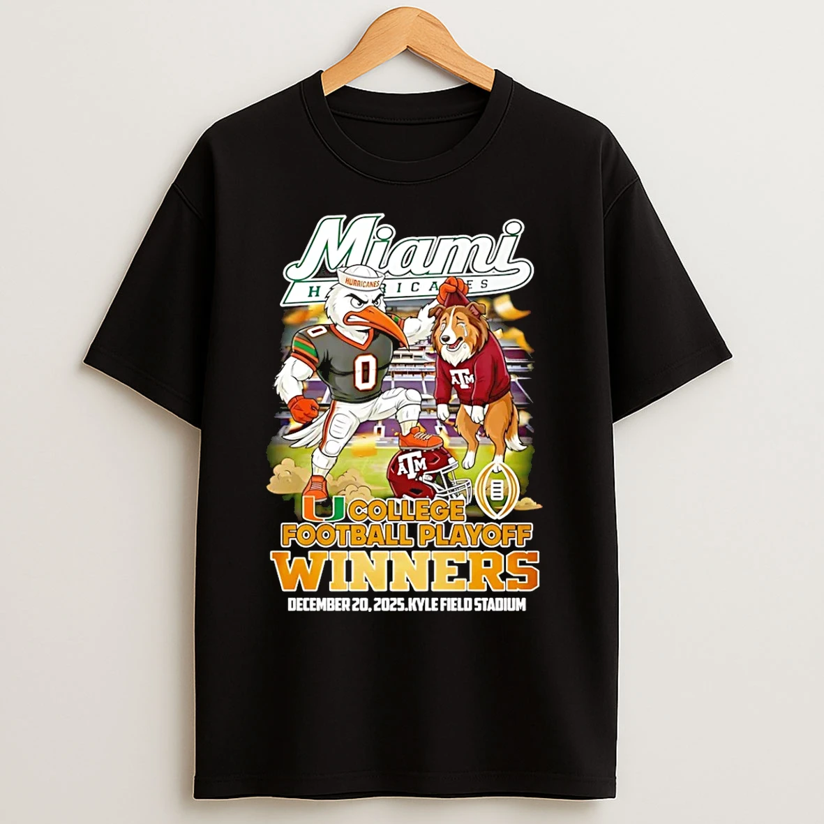 Classic Miami Hurricanes 2025 26 College Football Playoff Bound Winners Mascot T Shirts