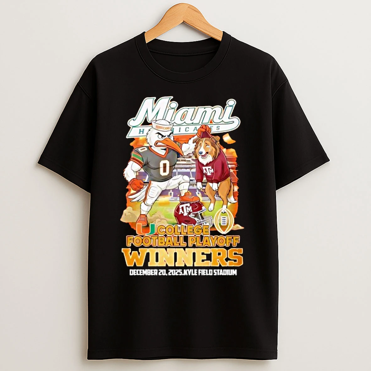 Classic Miami Hurricanes 2025 College Playoff Ncaa Winner Beat Aggies T Shirts