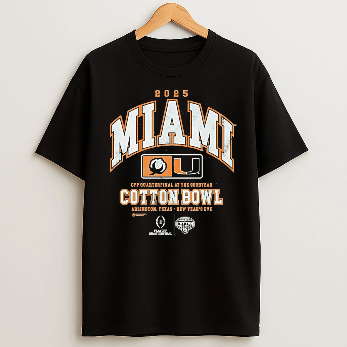 Classic Miami Hurricanes 2025 Goodyear Cotton Bowl Classic T Shirts