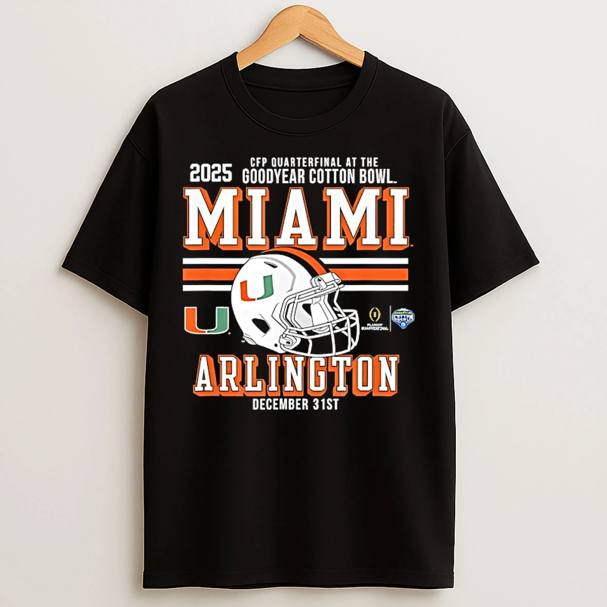Classic Miami Hurricanes Arlington Cfp Quarterfinal At The Goodyear Cotton Bowl 2025 T Shirts