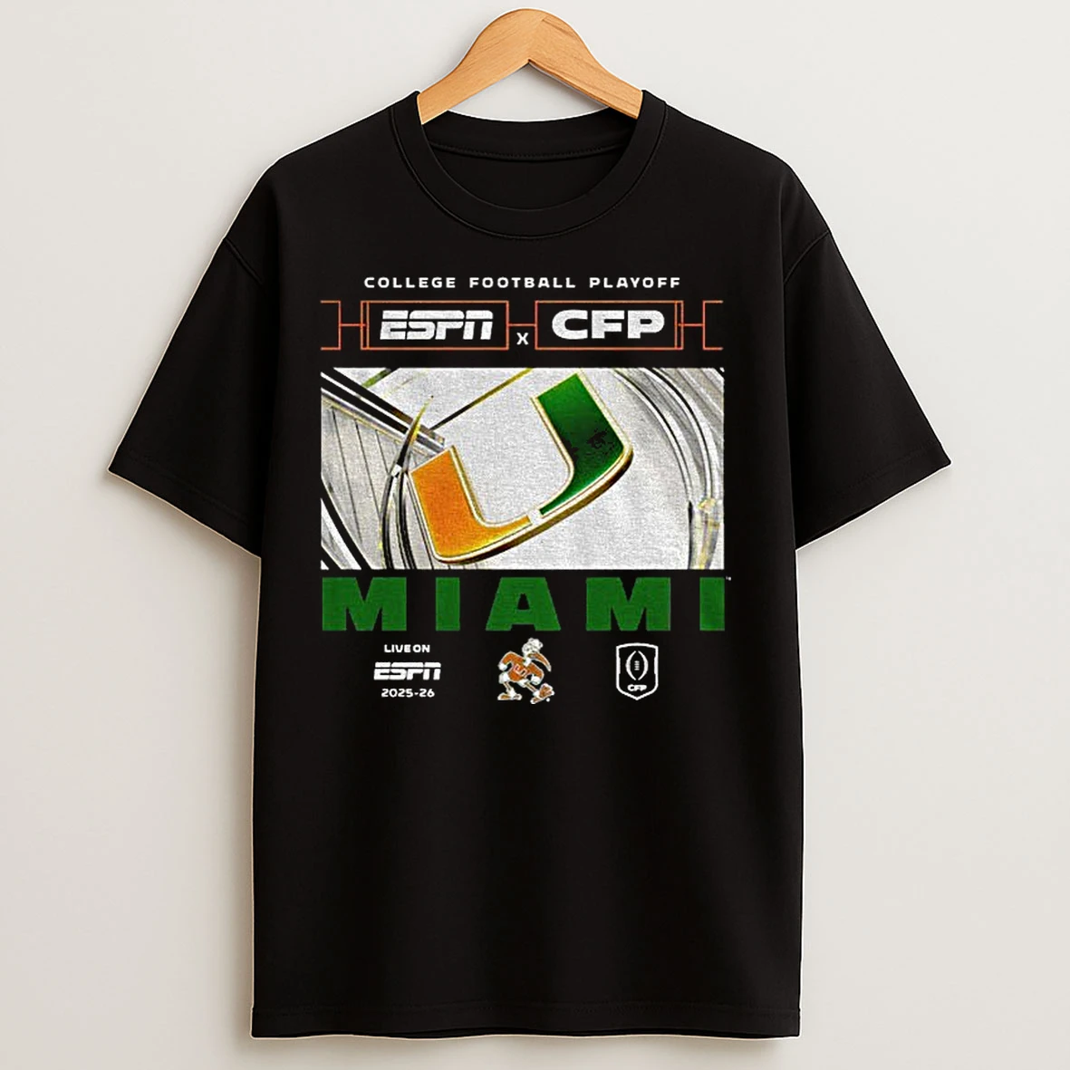 Classic Miami Hurricanes Black Espn College Gameday College Football Playoff T Shirts