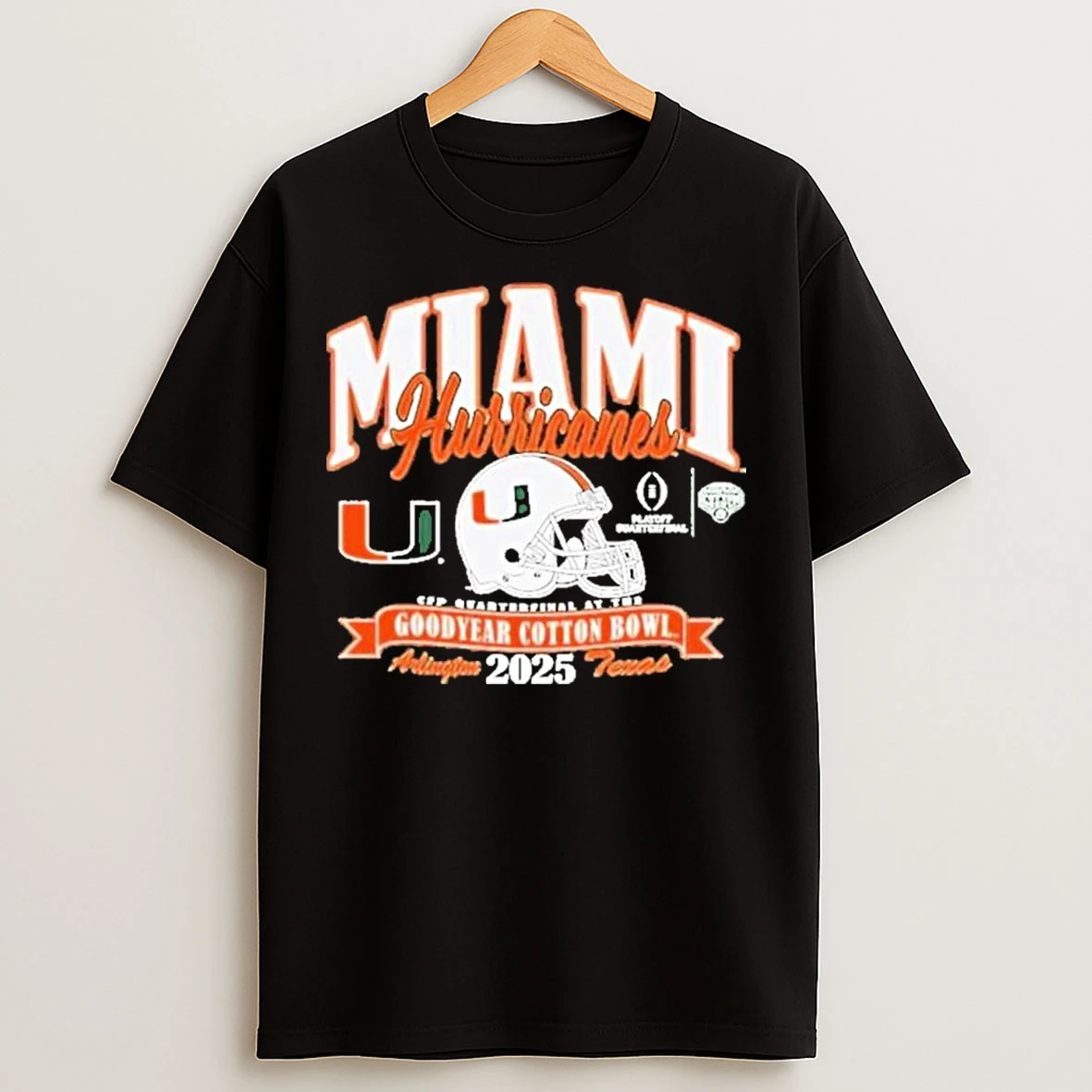 Classic Miami Hurricanes College Football Playoff 2025 Cotton Bowl Bound T Shirts