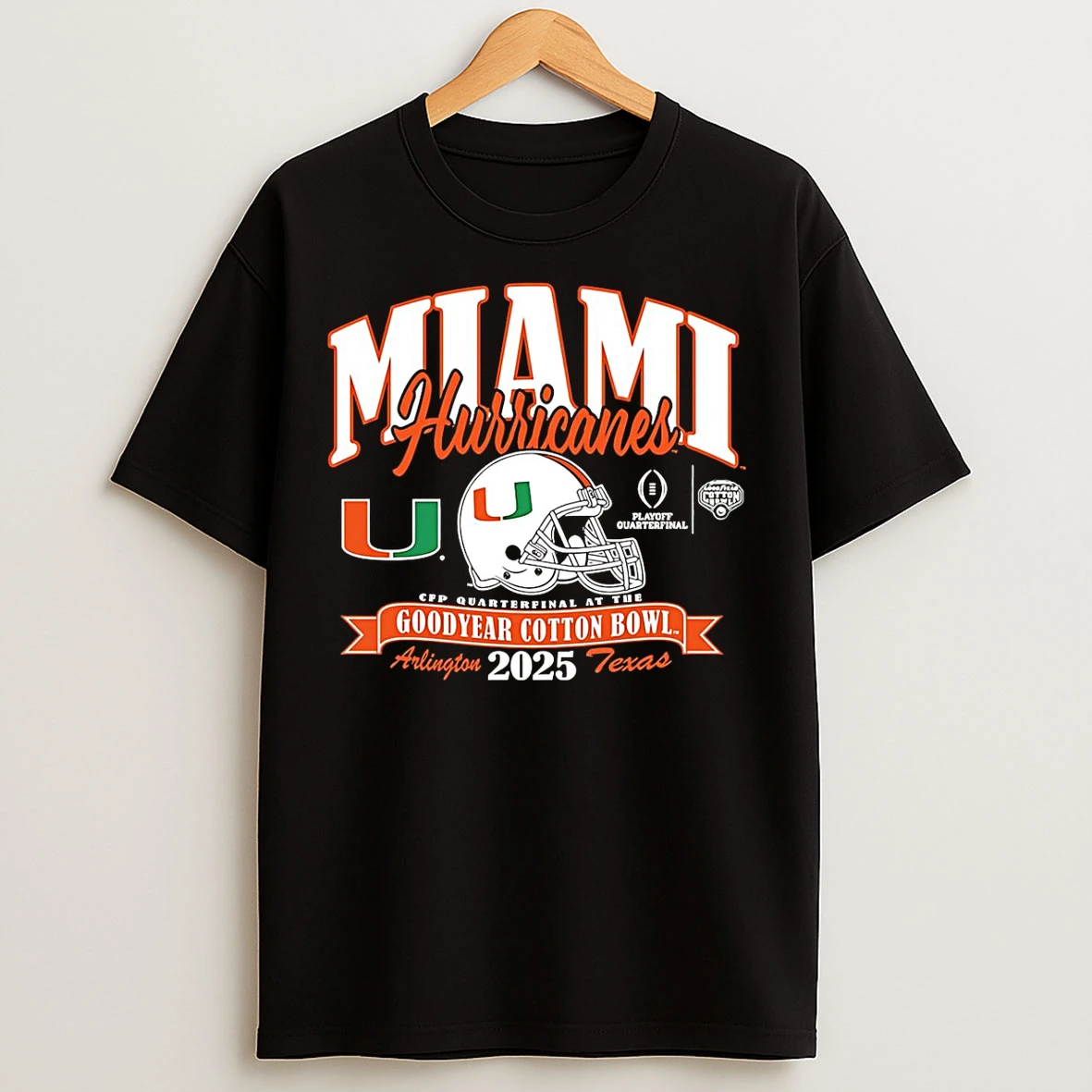 Classic Miami Hurricanes College Football Playoff 2025 Cotton Bowl T Shirts
