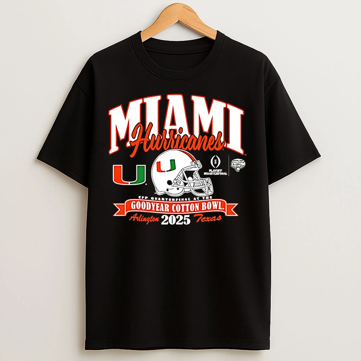 Classic Miami Hurricanes College Football Playoff 2025 Cotton Bowl Helmet T Shirts