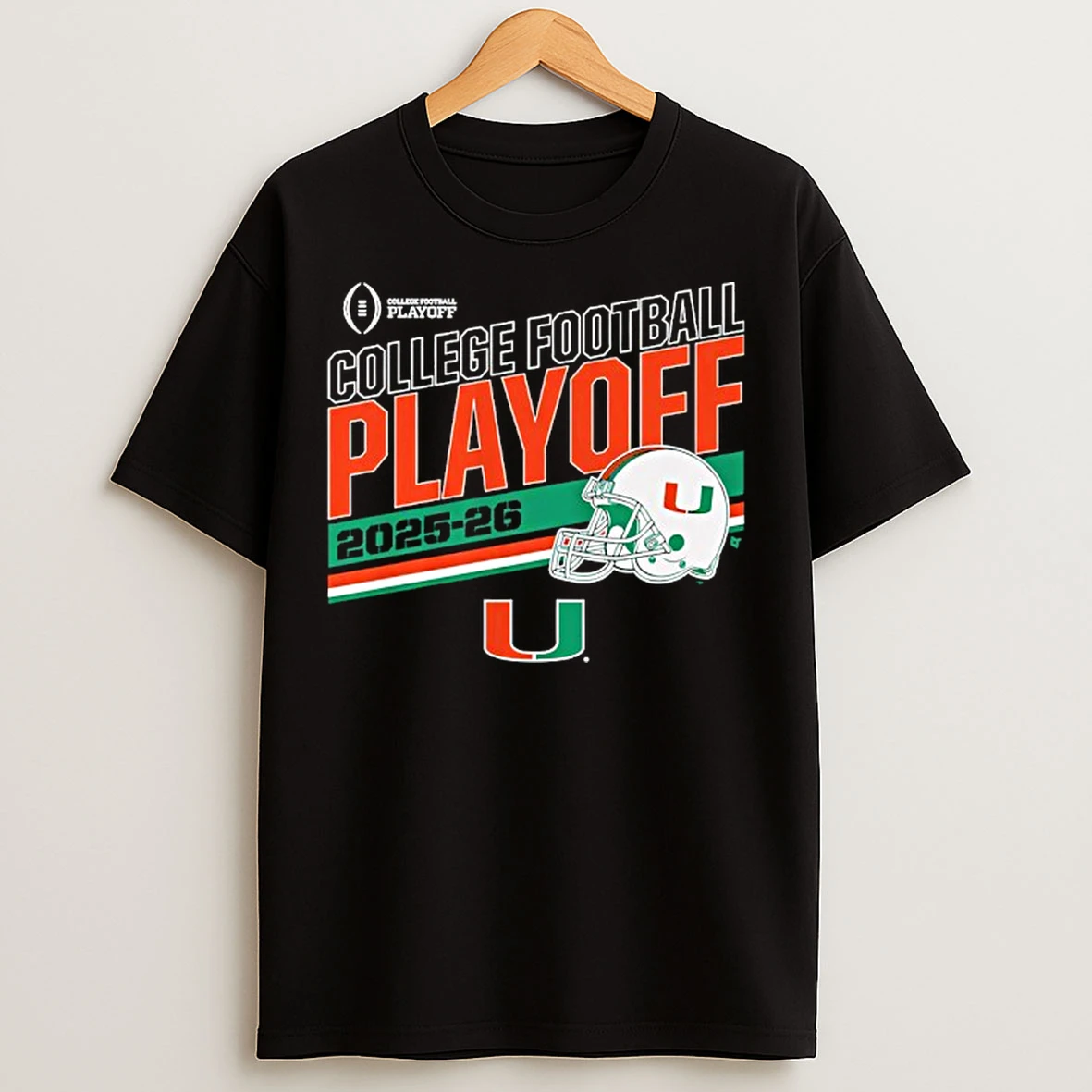 Classic Miami Hurricanes Football 2025 College Football Playoff Stripe T Shirts