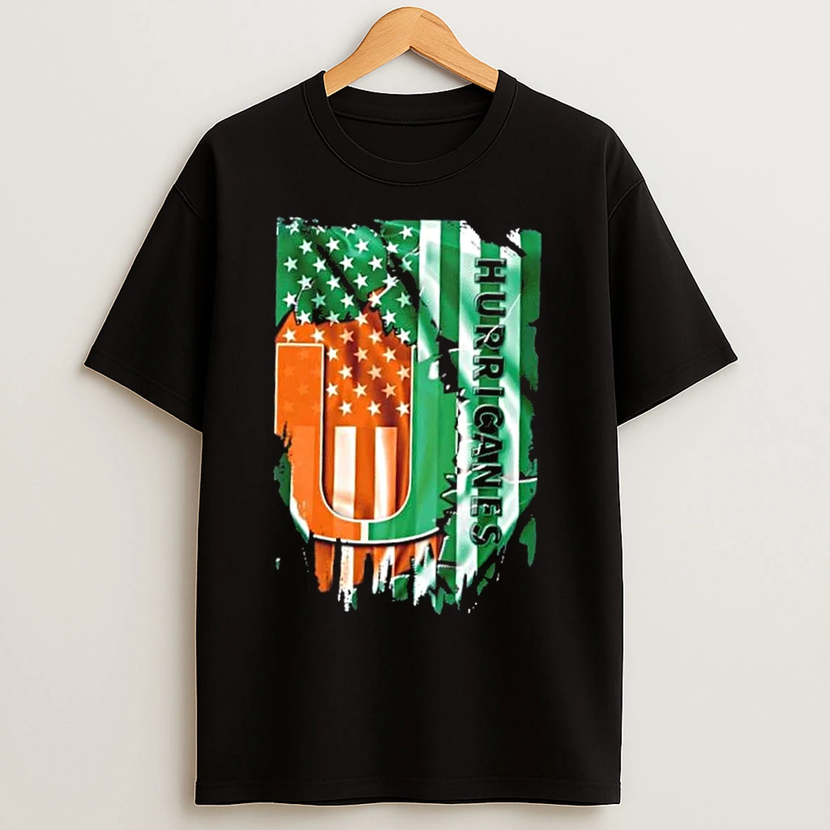 Classic Miami Hurricanes Football X American Flag T Shirts