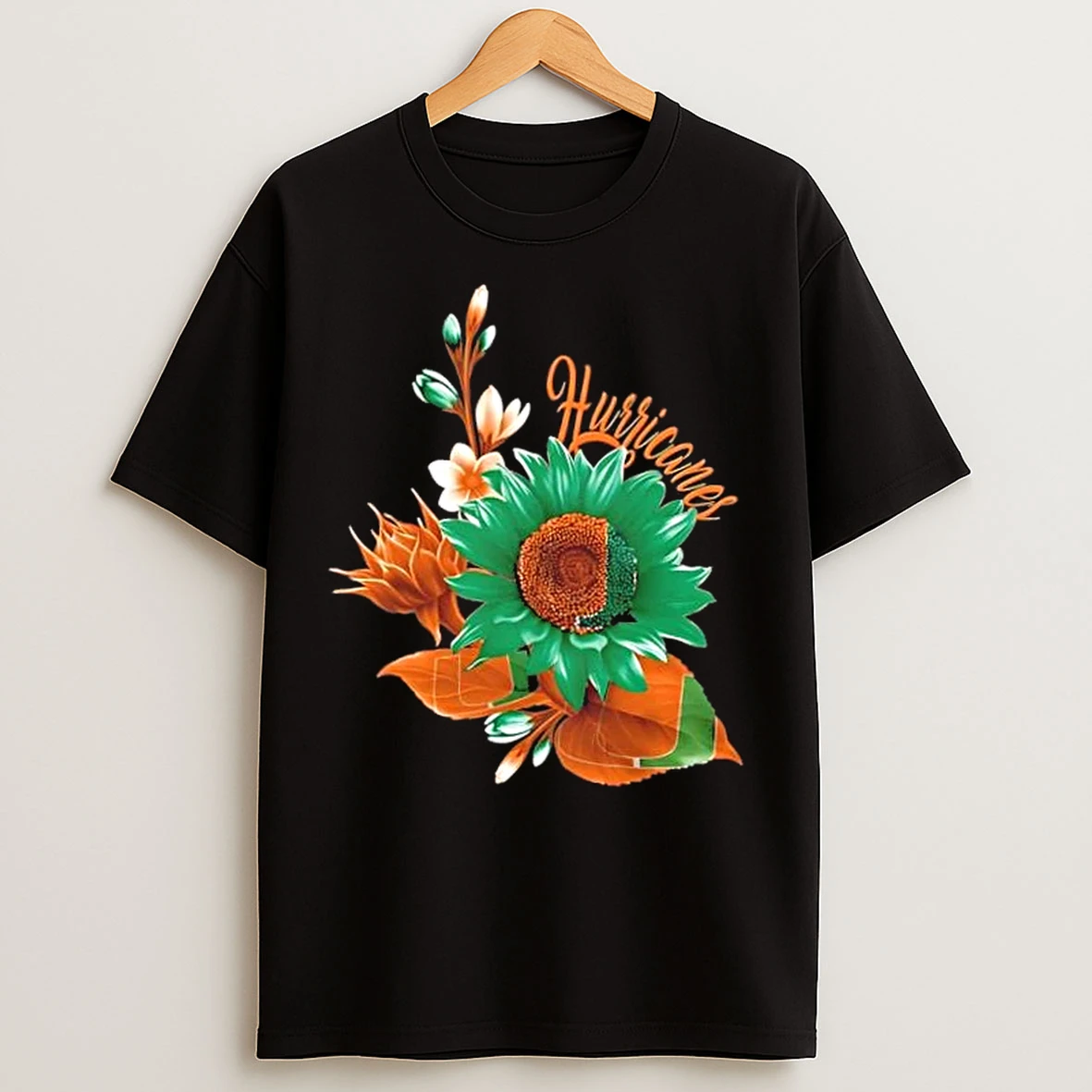 Classic Miami Hurricanes Football X Sunflower Floral T Shirts