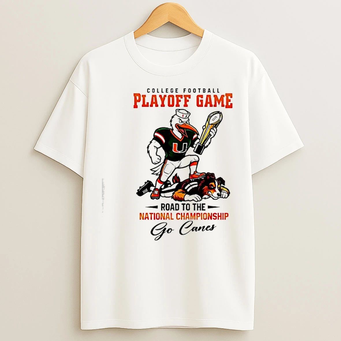Classic Miami Hurricanes Go Canes College Football Playoff Game Road To The National Championship Mascot T Shirts