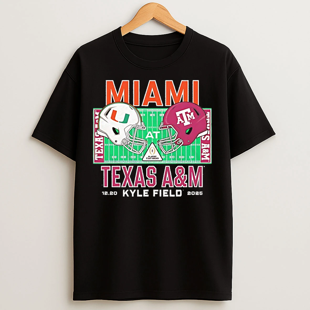 Classic Miami Hurricanes Vs Texas Am 2025 College Football Playoff T Shirts
