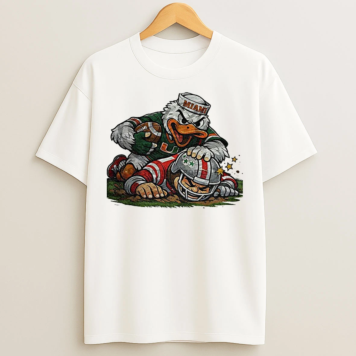 Classic Miami Hurricanes Beat Ohio State Buckeyes Playoffs Retro Rivalries Football Artwork T Shirts
