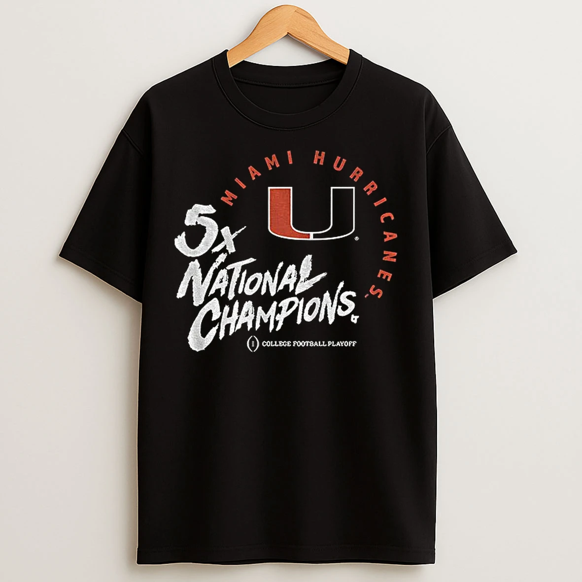 Classic Miami Hurricanes Football 2025 Cfp Five Time National Champions College Football Playoff T Shirts
