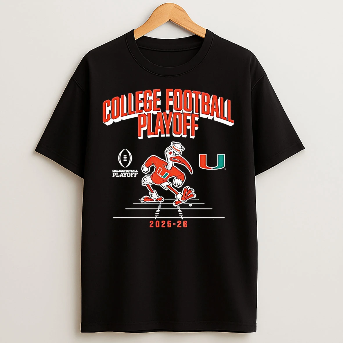 Classic Miami Hurricanes Mascot 2025 College Football Playoff T Shirts
