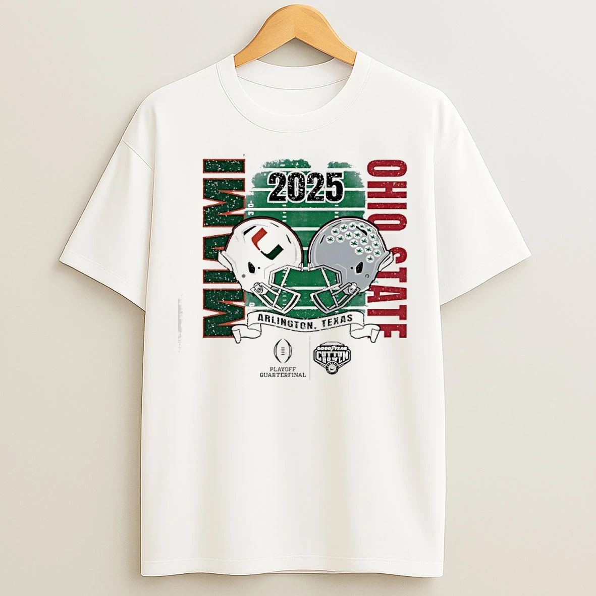 Classic Miami Hurricanes Vs Ohio State Buckeyes Cfp Goodyear Cotton Bowl Arlington Texas T Shirts