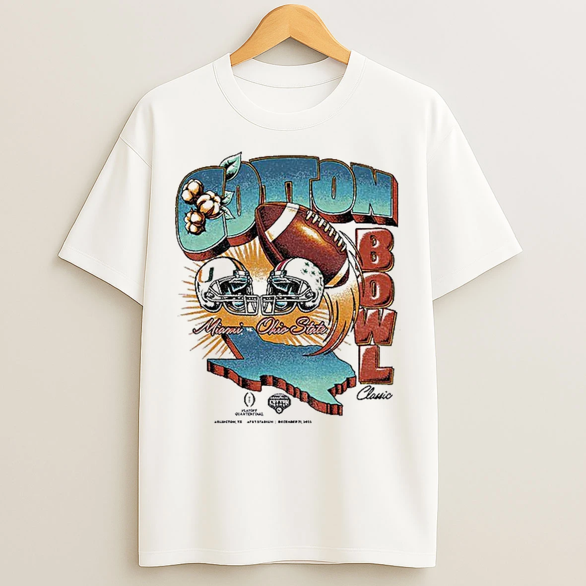 Classic Miami Hurricanes Vs Ohio State Buckeyes Cotton Bowl 25 Matchup Classic Vintage T Shirts