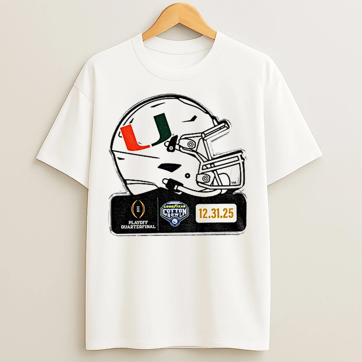 Classic Miami Hurricanes Vs Ohio State Buckeyes 2025 Cotton Bowl Football Helmet T Shirts