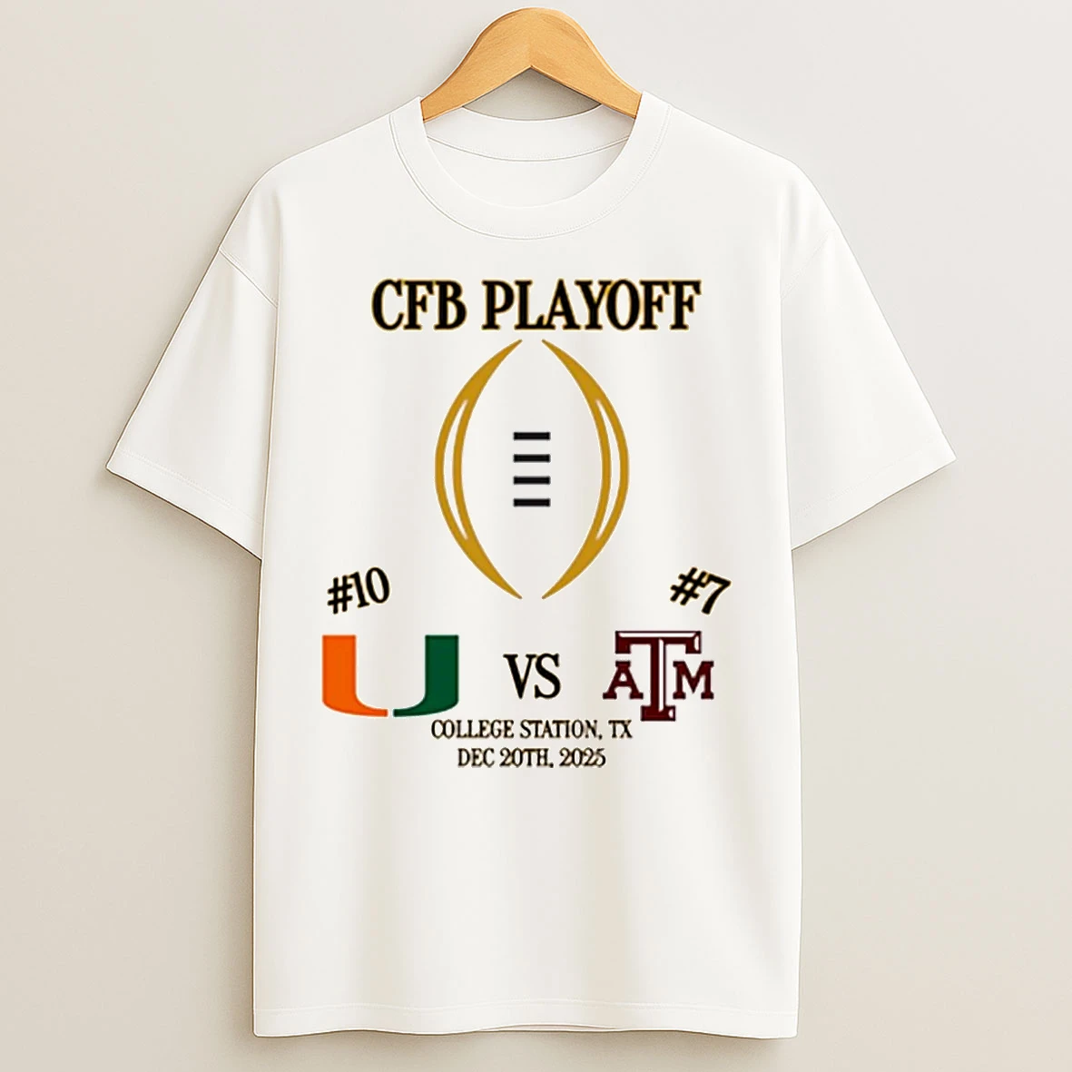 Classic Miami Hurricanes Vs Texas Am Aggies 2025 Cfp First Round T Shirts