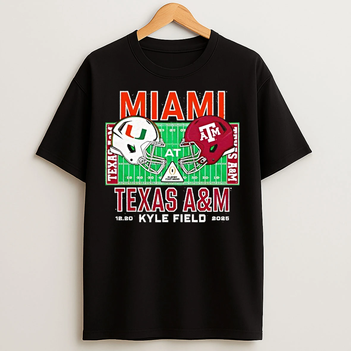Classic Miami Hurricanes Vs Texas Am Aggies 2025 College Football Playoff T Shirts