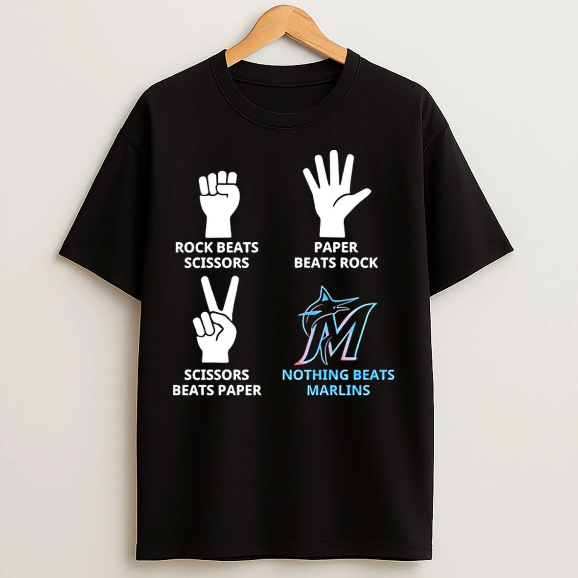 Classic Miami Marlins Nothing Beats Rock Beats Scissors Paper Beats Rock Scissors Beats Paper T Shirts