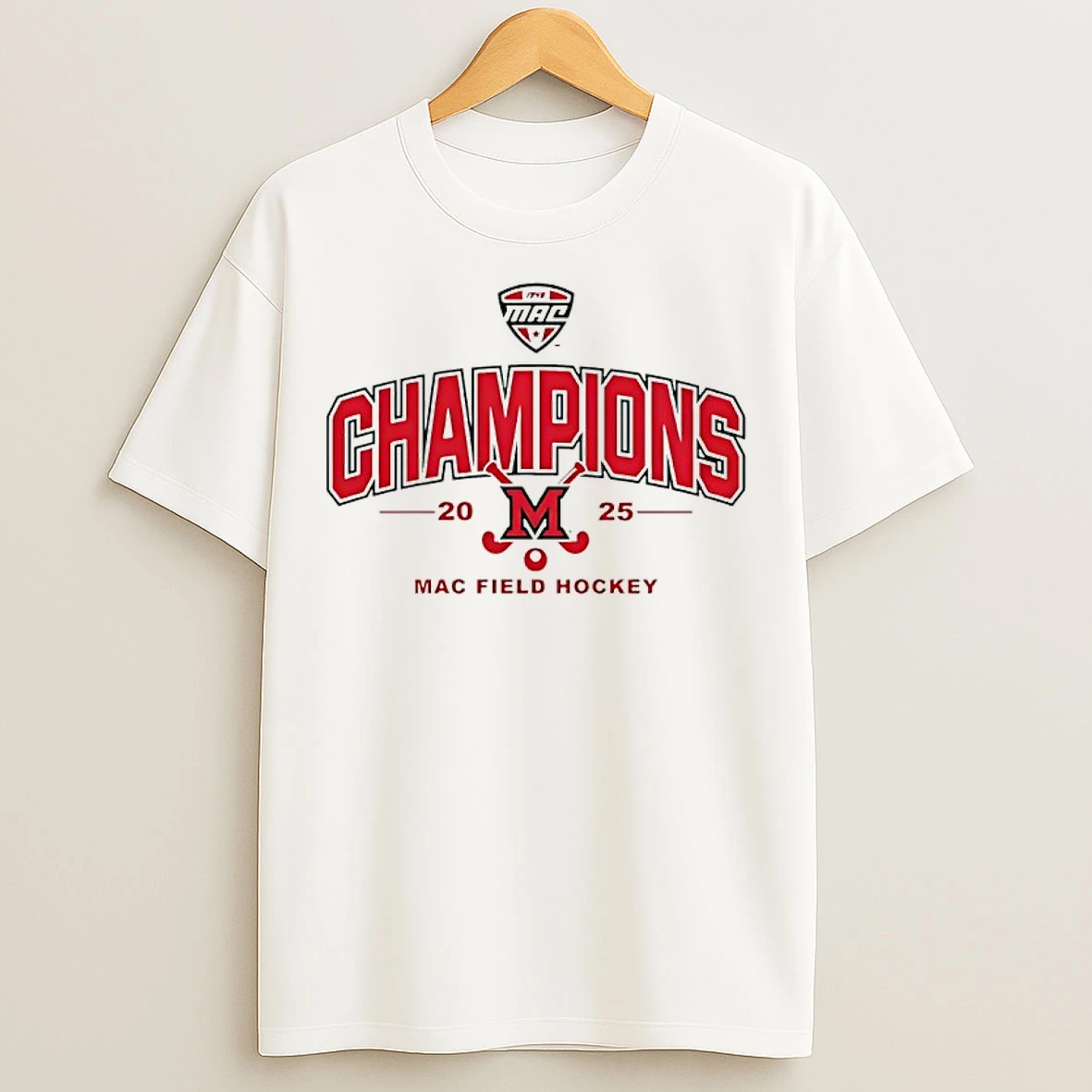 Classic Miami Redhawks 2025 Mac Field Hockey Champions T Shirts