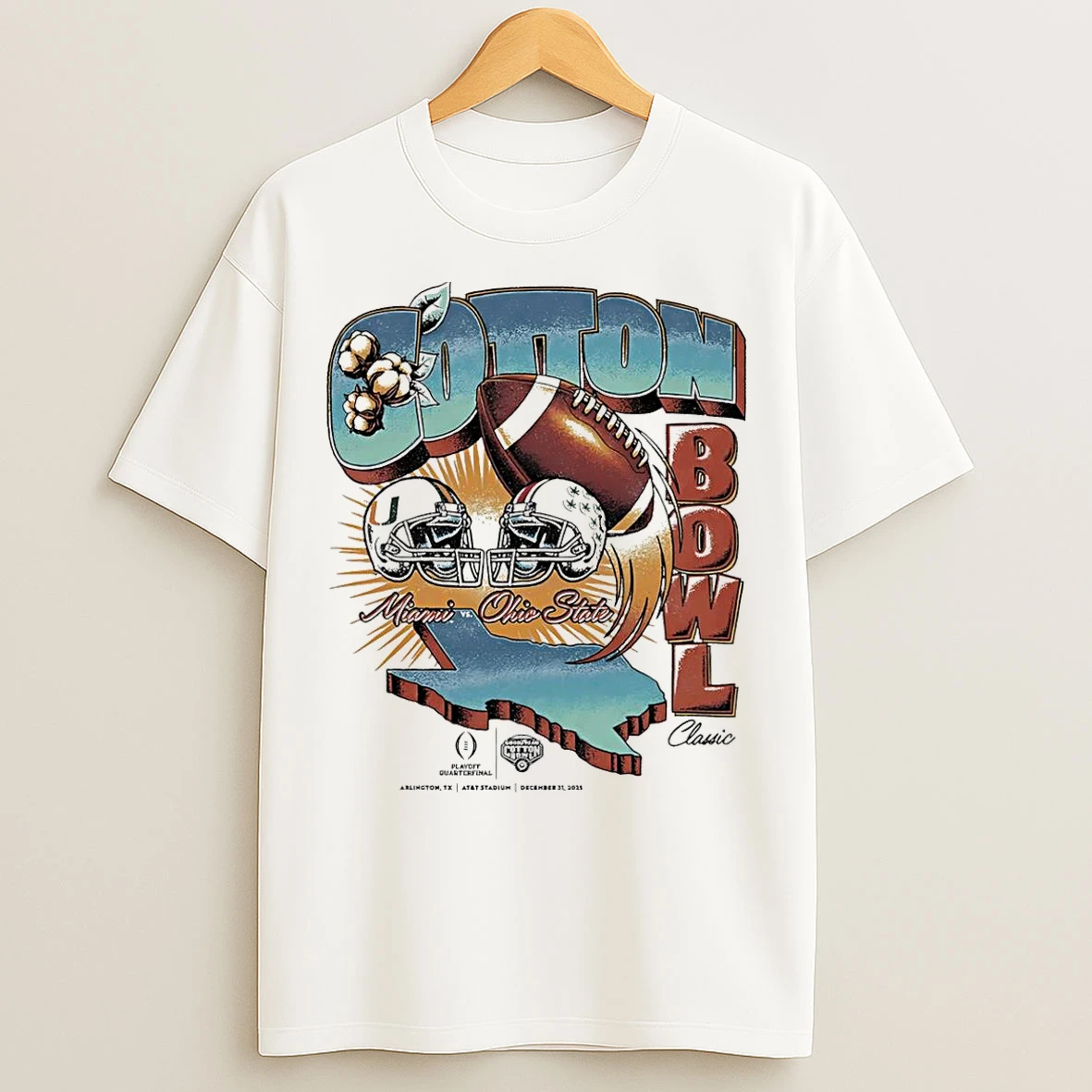 Classic Miami Vs Ohio State 2025 Cotton Bowl Classic Matchup Vintage T Shirts