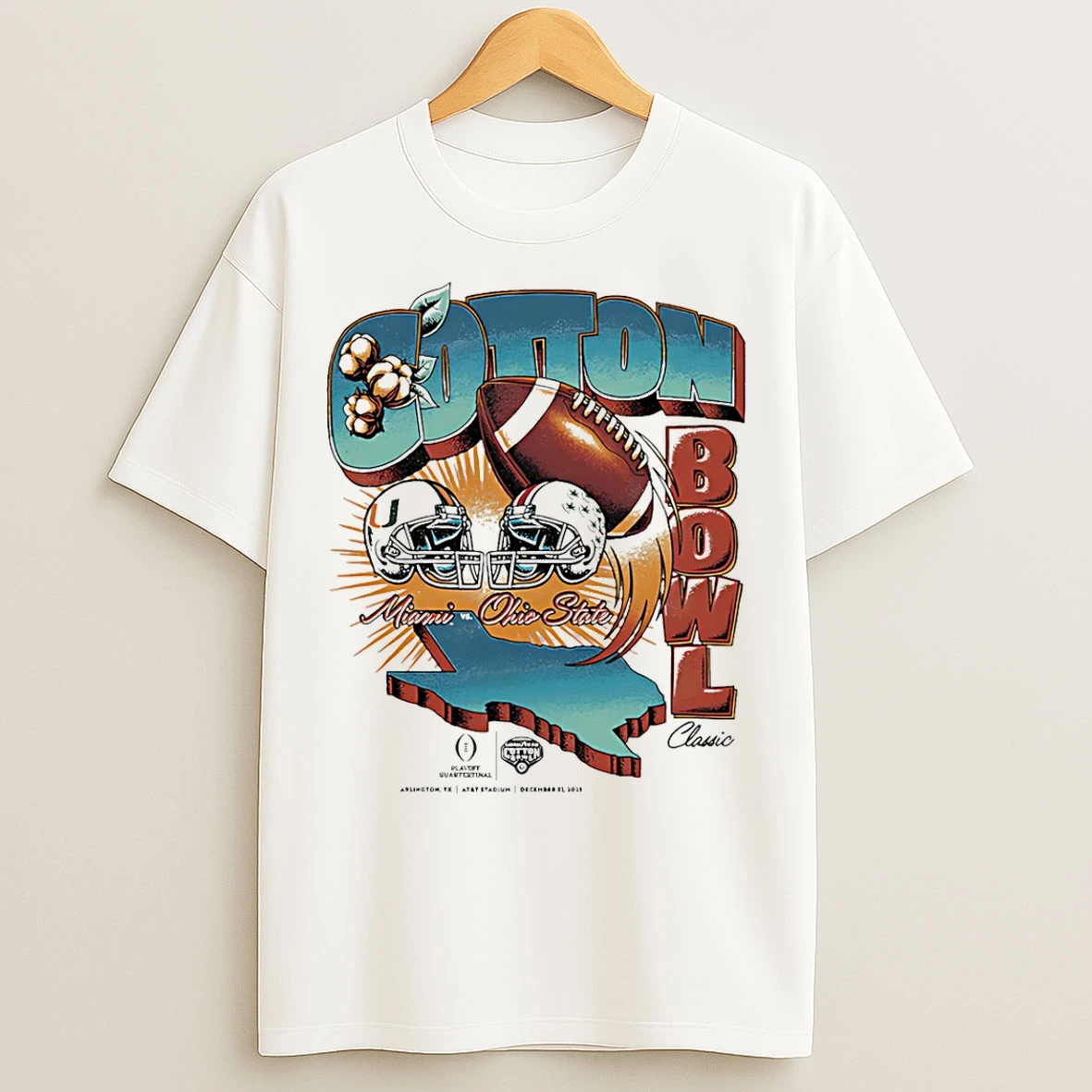 Classic Miami Vs Ohio State Cotton Bowl Classic 2025 Vintage Matchup T Shirts