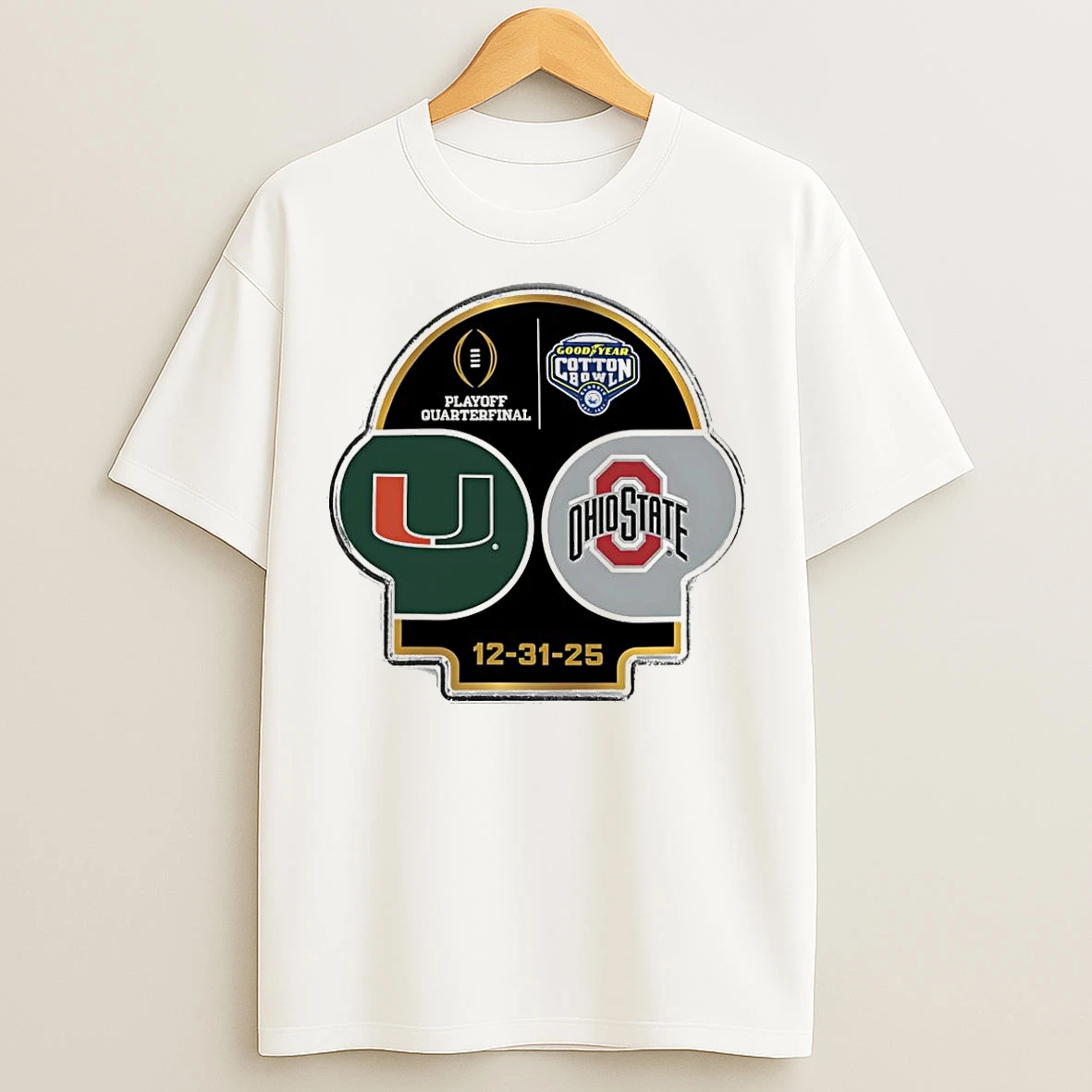 Classic Miami Vs Ohio State Playoff Quarterfinal 2025 Goodyear Cotton Bowl T Shirts