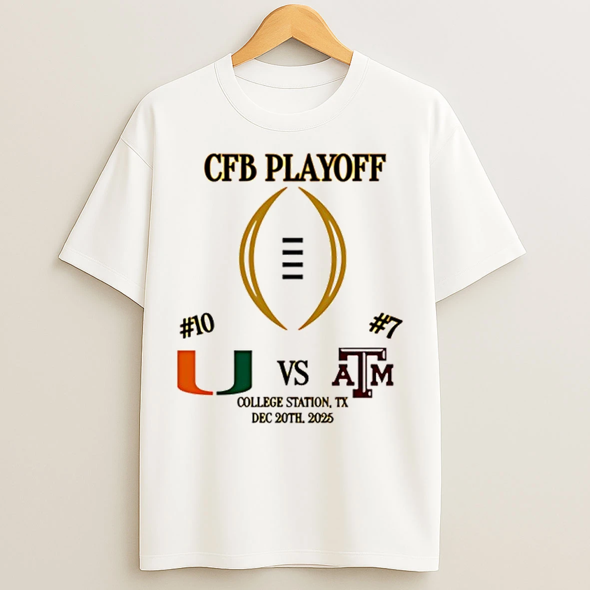 Classic Miami Vs Texas Am 2025 Cfp First Rd Playoff Game 2 T Shirts