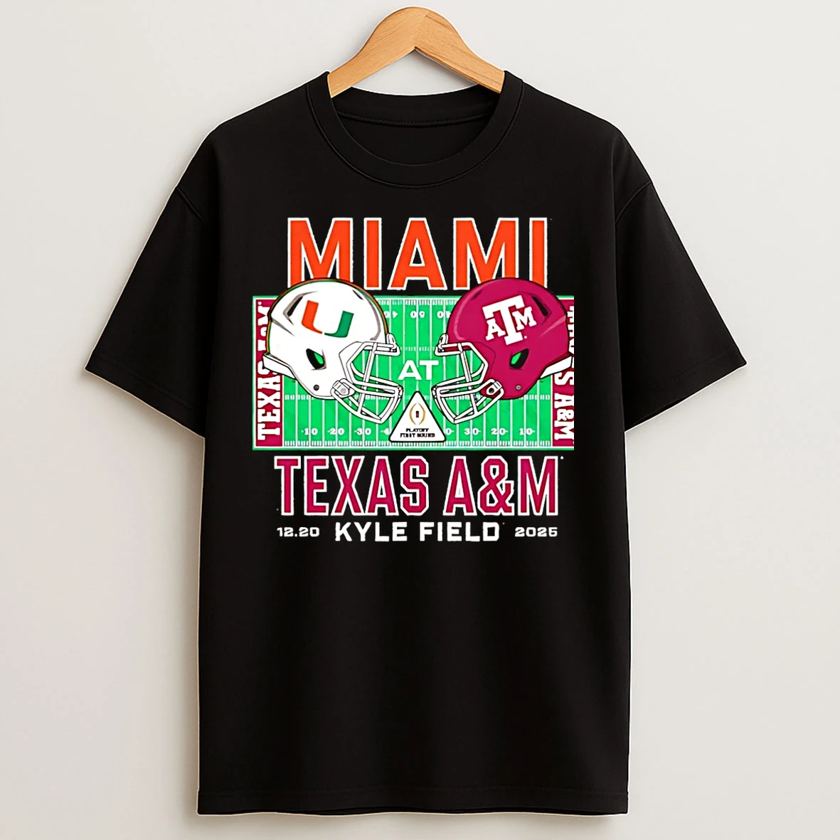 Classic Miami Vs Texas Am 2025 College Football Playoff Kyle Field Christmas T Shirts