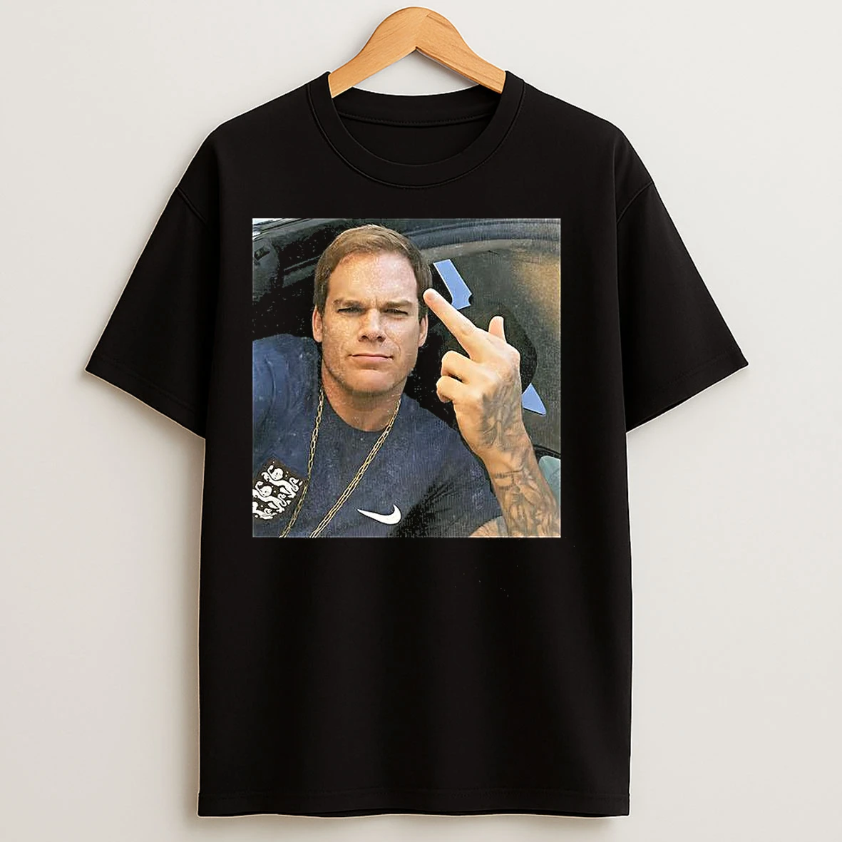 Classic Michael C Hall Dexter Morgan Middle Finger Meme T Shirts