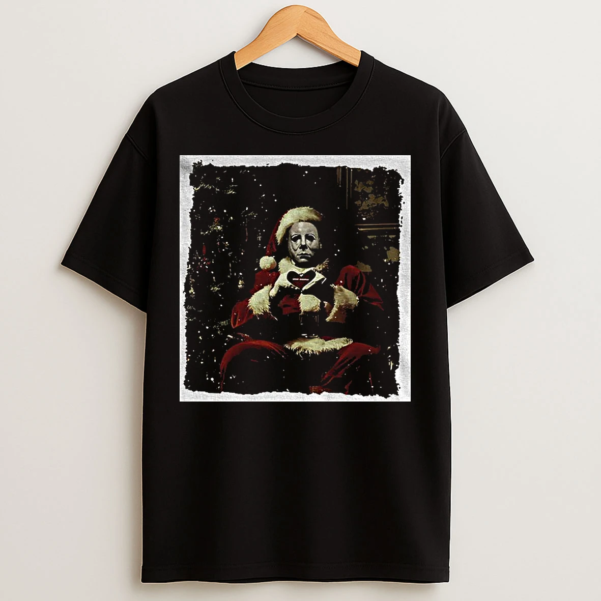 Classic Michael Myers Heart Hands Horror Movie Santa Claus Merry Christmas T Shirts
