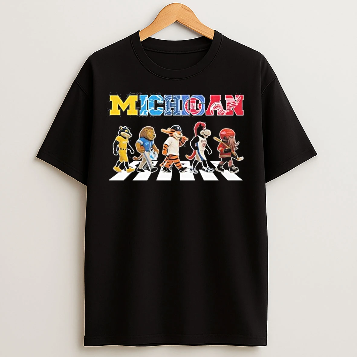 Classic Michigan All Sports Teams Mascot Abbey Road T Shirts