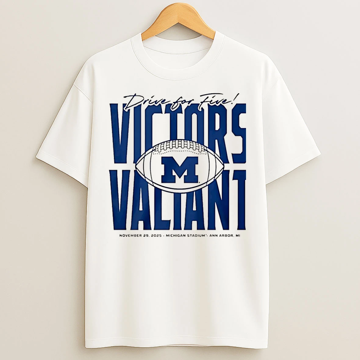 Classic Michigan Football Drive For Five Victors Valiant Christmas T Shirts