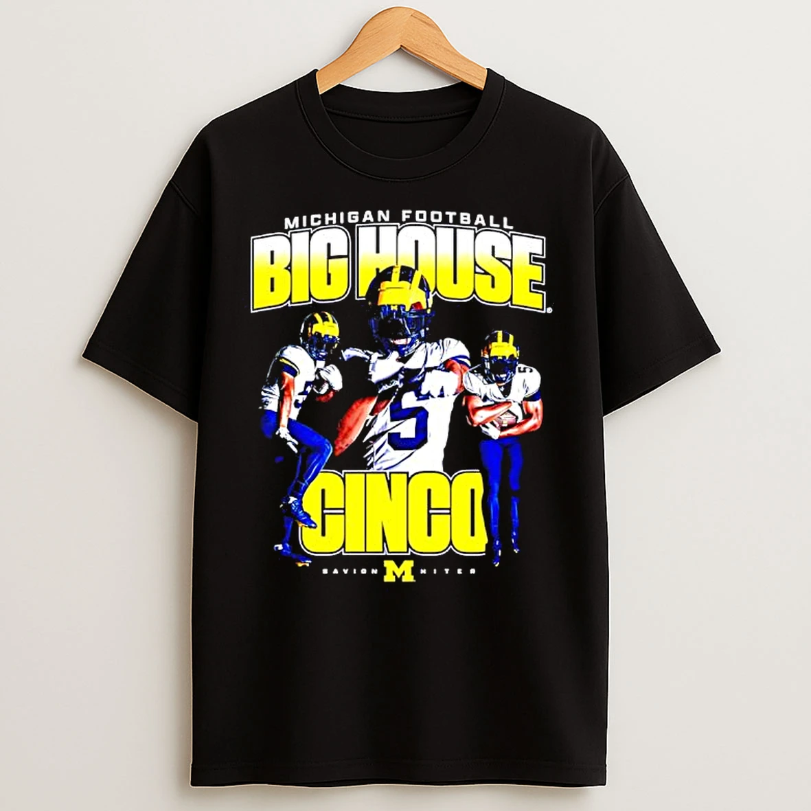 Classic Michigan Football Michigan Savion Hiter Big House Cinco T Shirts