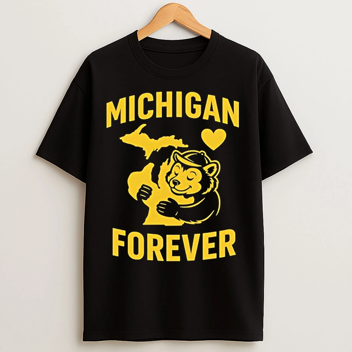Classic Michigan Forever Bear Hug State T Shirts