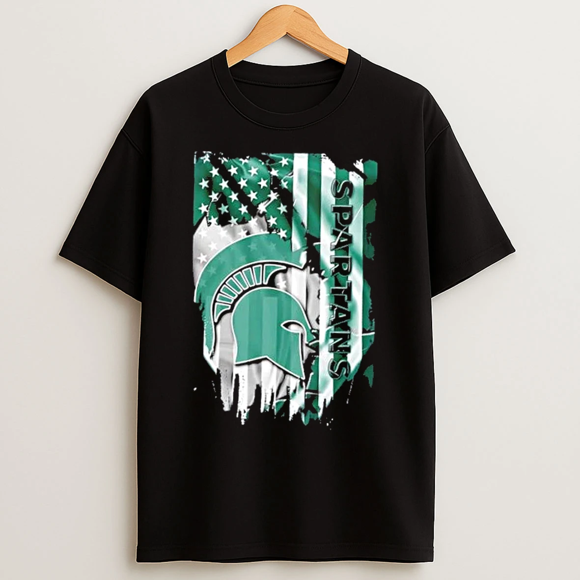 Classic Michigan State Spartans Football X American Flag T Shirts