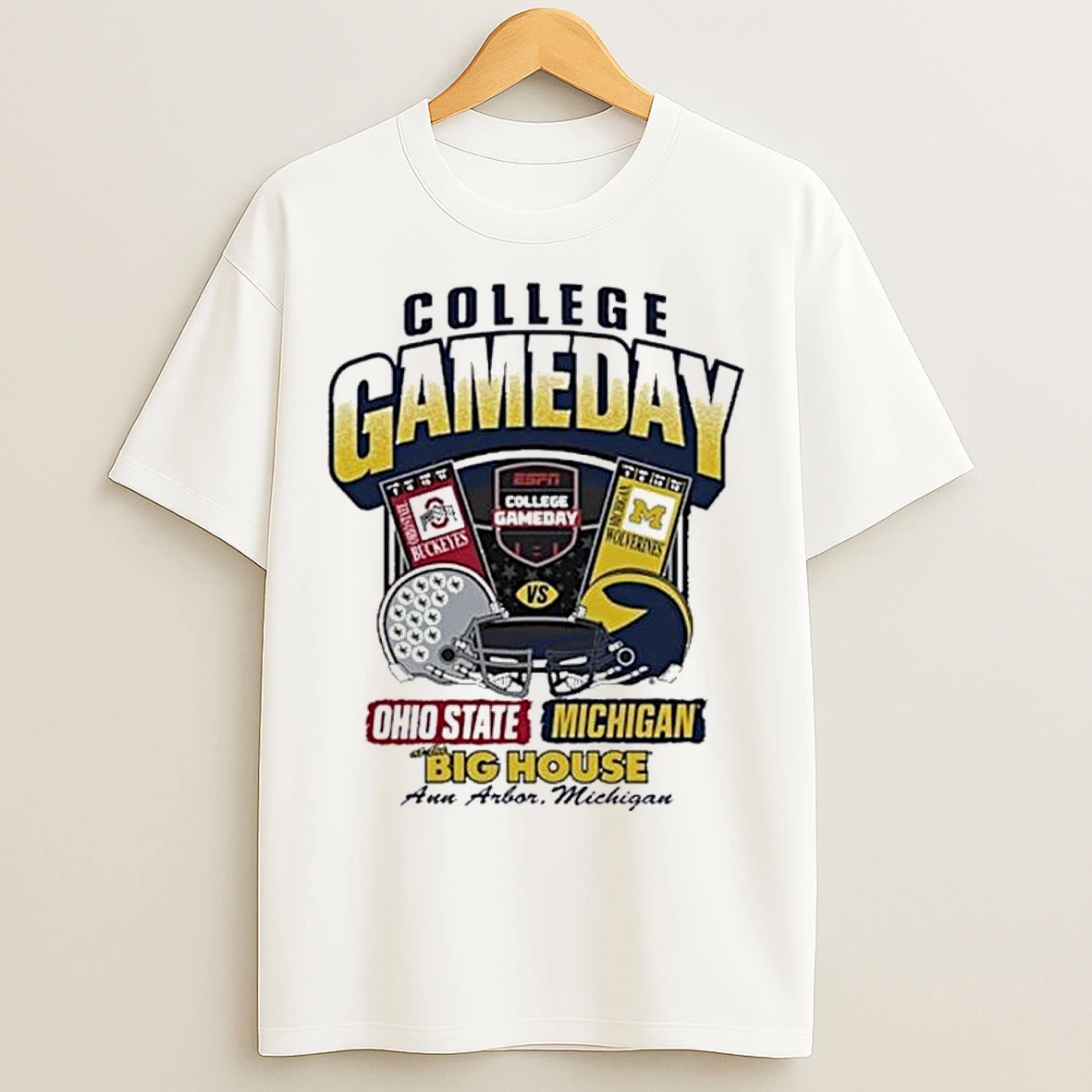 Classic Michigan Wolverines College Gameday Vs Ohio State The Big House Matchup T Shirts