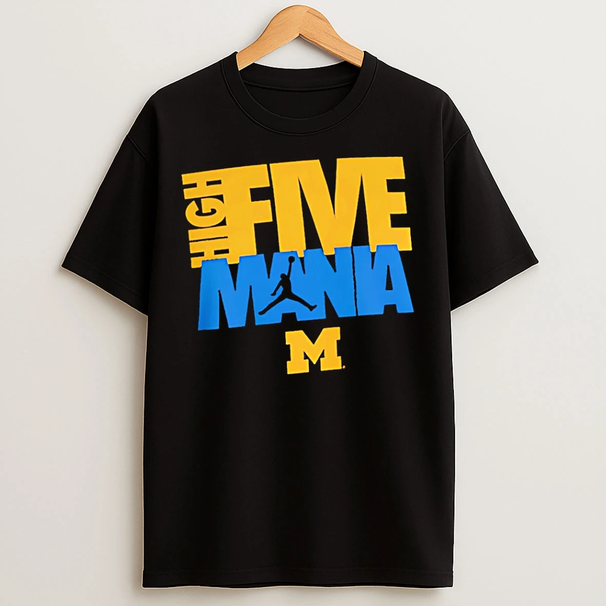 Classic Michigan Wolverines High Five Mania Logo T Shirts