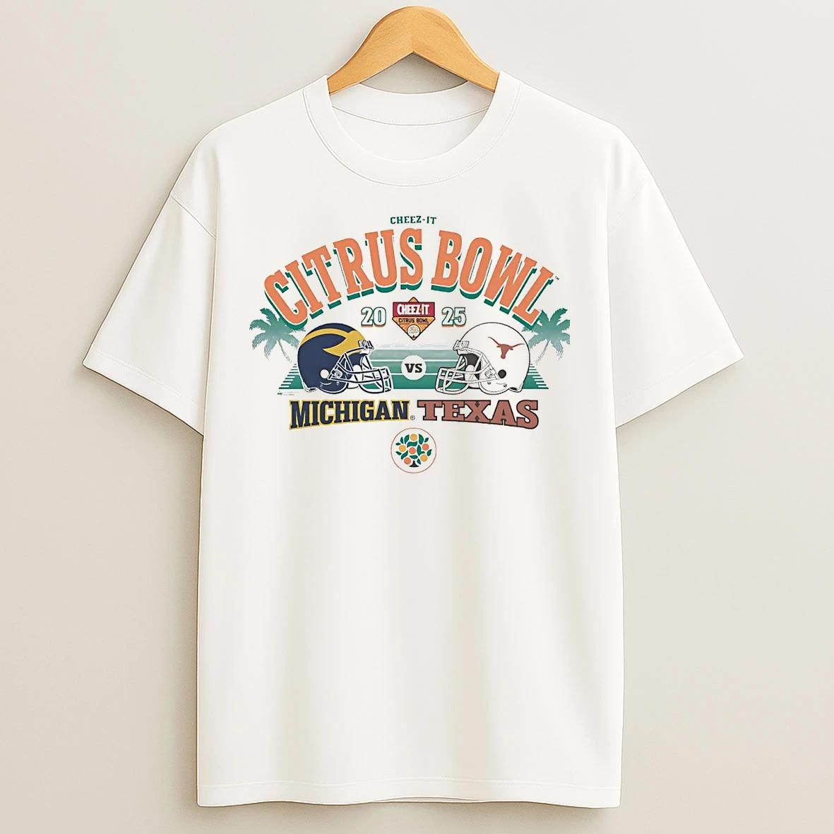 Classic Michigan Wolverines Vs Texas Longhorns 2025 Cheez It Citrus Bowl Helmet T Shirts