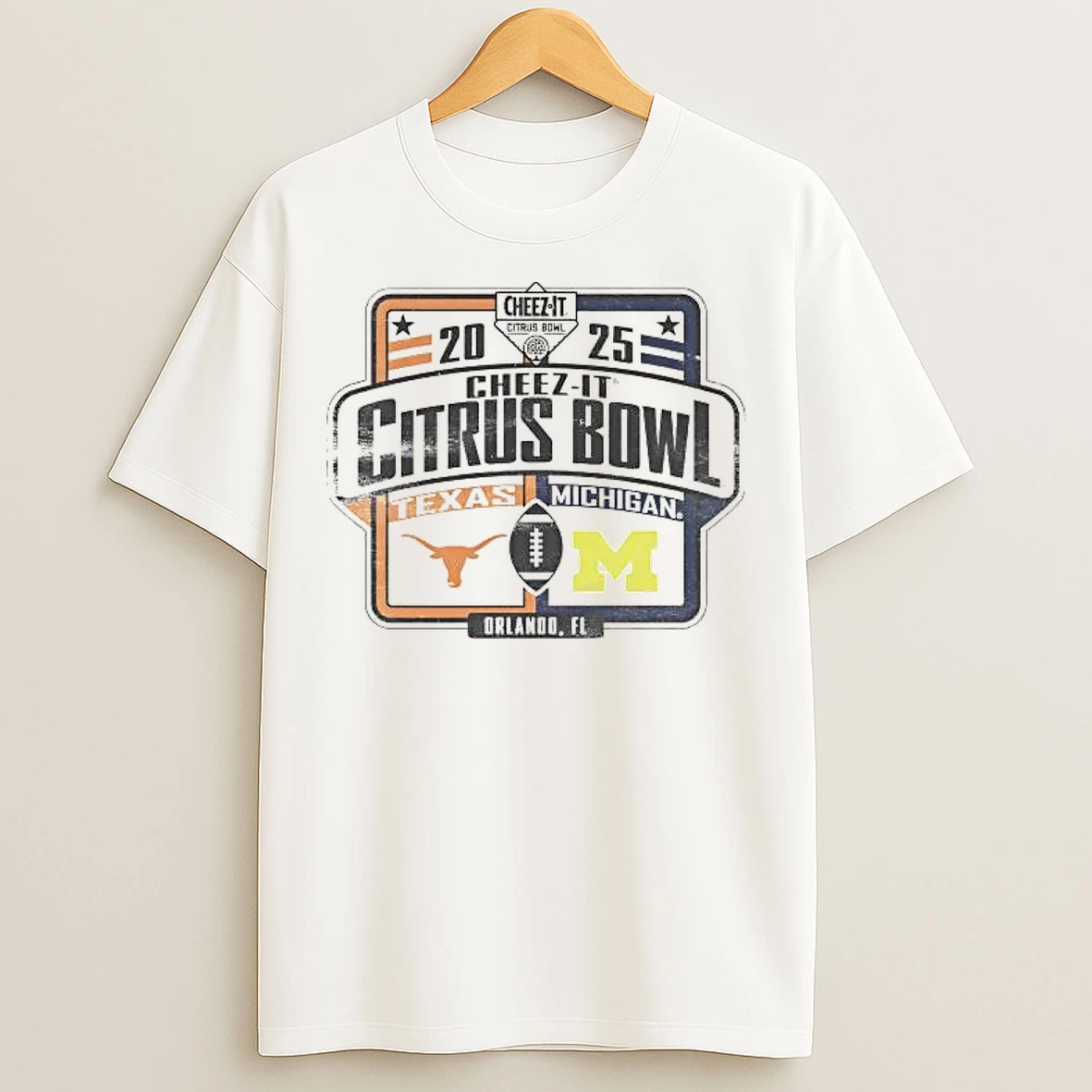 Classic Michigan Wolverines Vs Texas Longhorns 2025 Cheez It Citrus Bowl Matchup T Shirts