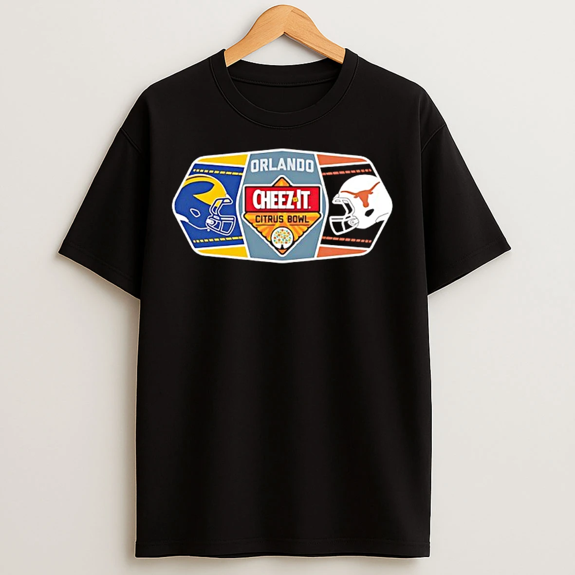 Classic Michigan Vs Texas 2025 Cheez It Citrus Bowl 2 Team Helmets T Shirts