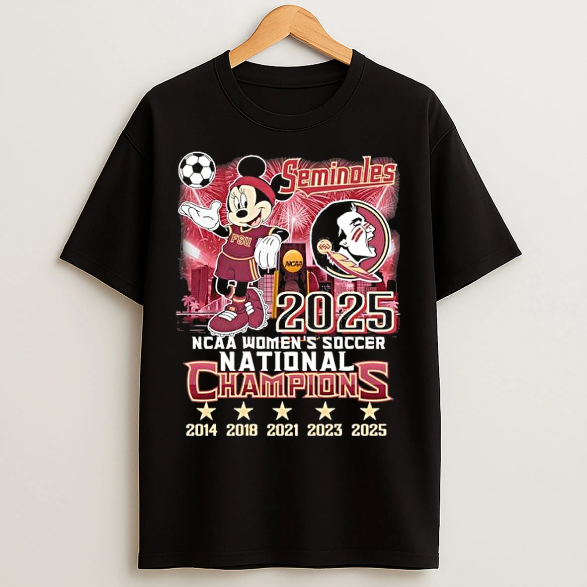 Classic Mickey Mouse X Florida State Seminoles 2025 Ncaa Womens Soccer National Champions T Shirts
