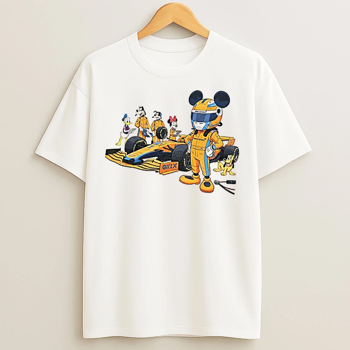 Classic Mickey And Minnie Pit Crew Mclaren Racing Disney Christmas All Characters T Shirts