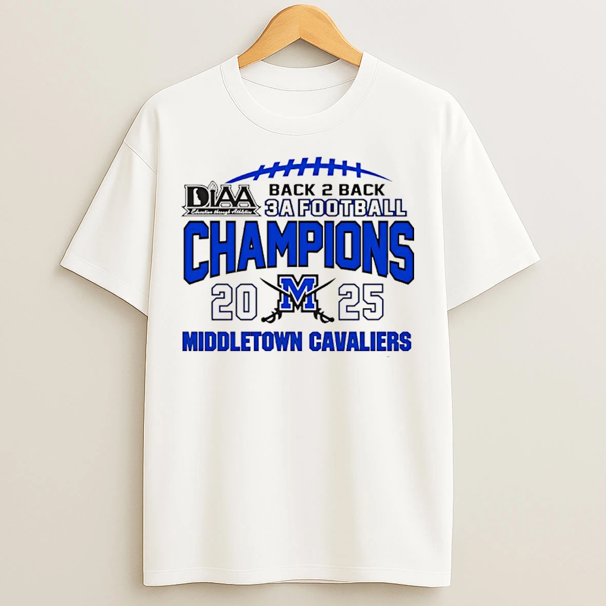 Classic Middletown Cavaliers Back 2 Back Class 3a Football Champions 2025 T Shirts